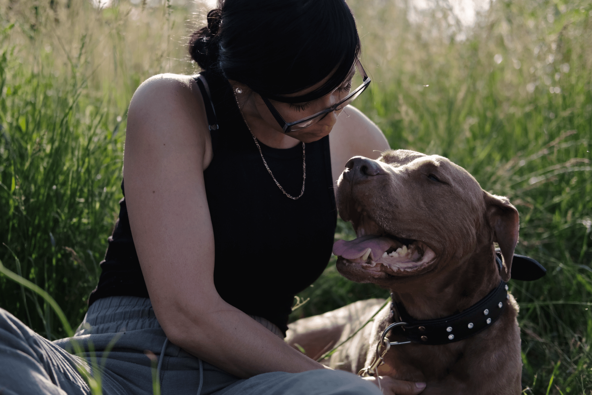 Virginie avec son chien